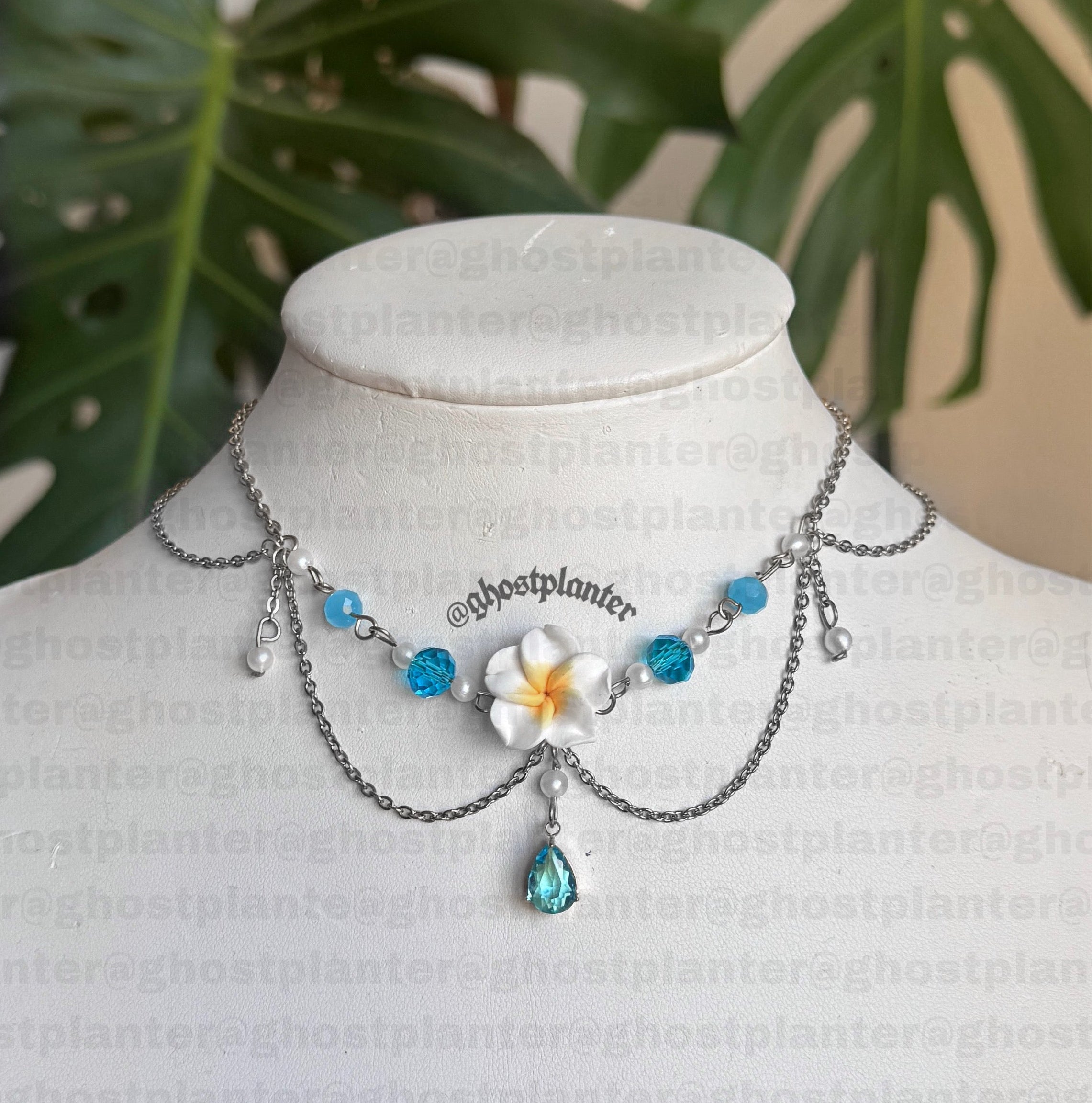 Golden or Silver Stainless Steel Plumeria Necklace
