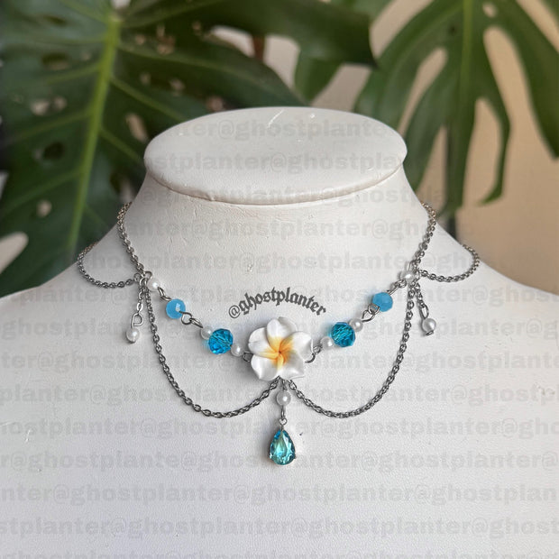 Golden or Silver Stainless Steel Plumeria Necklace