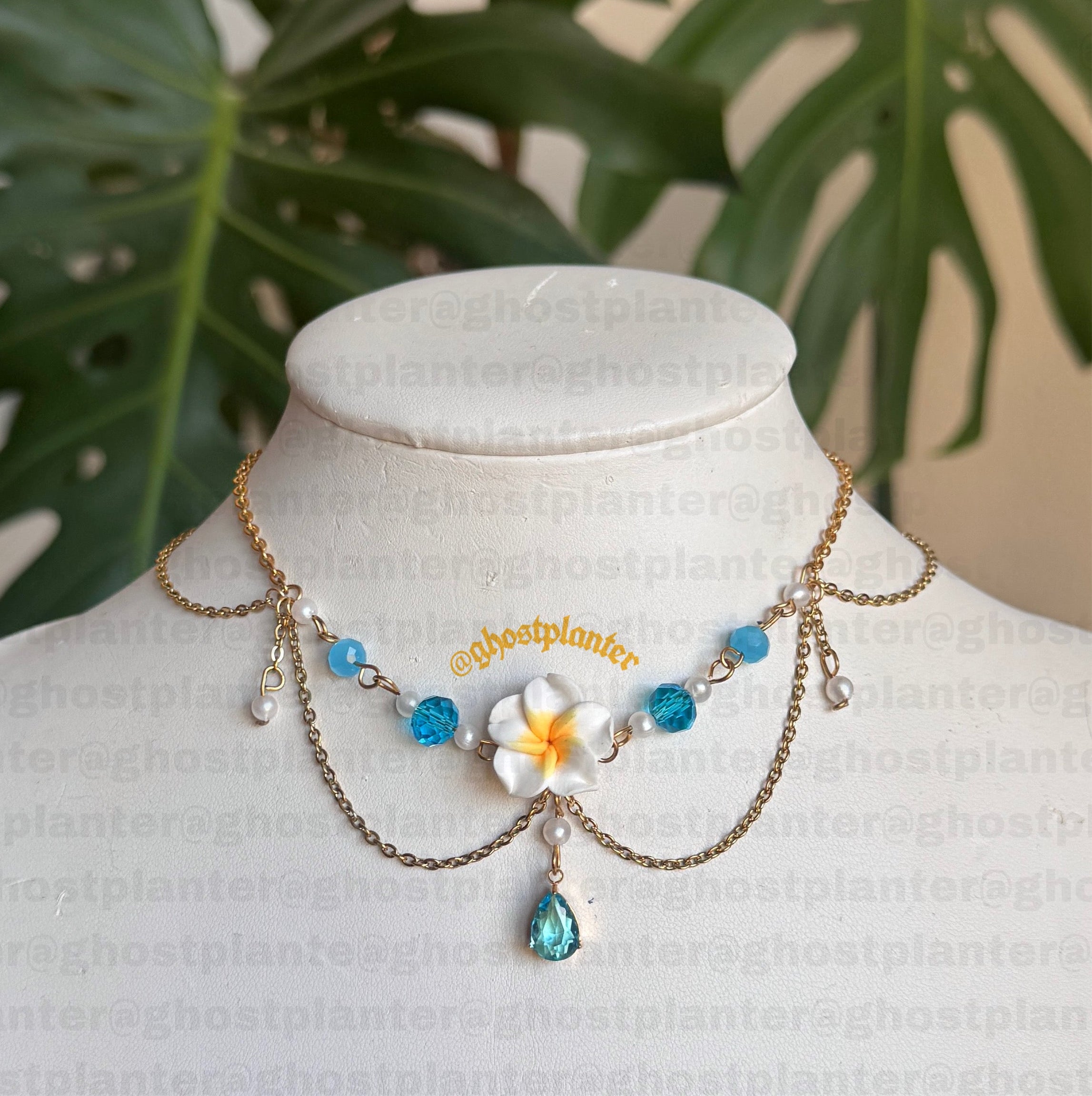 Golden or Silver Stainless Steel Plumeria Necklace