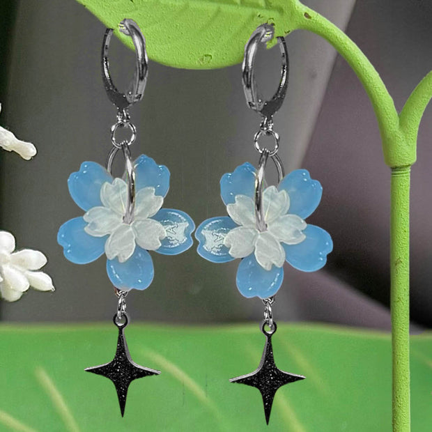 Silver Steel Symmetrical or Asymmetrical Spring Sakura Earrings