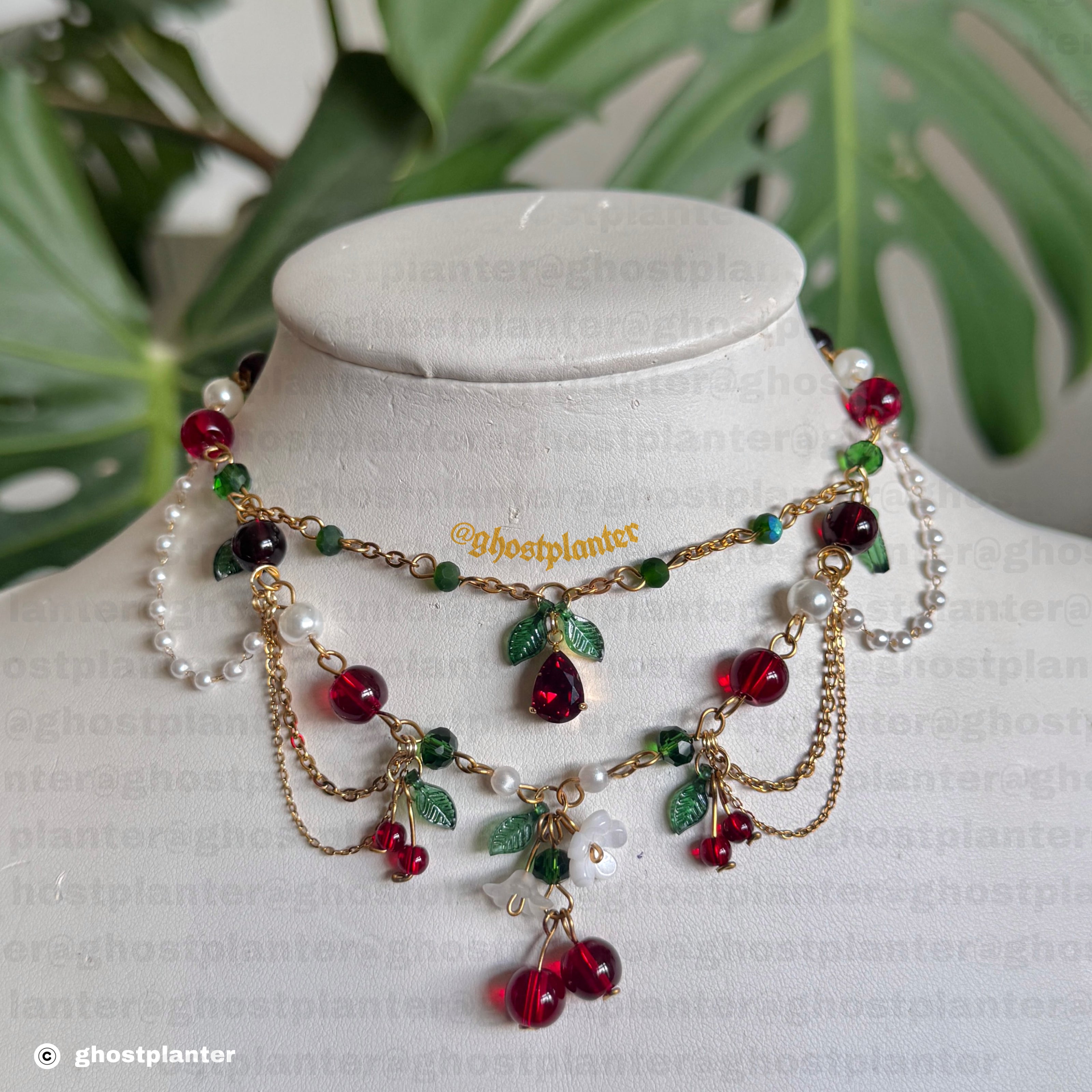 Silver or Golden Stainless Steel Cherry Necklace