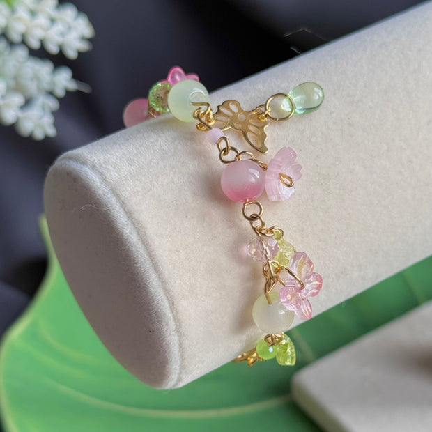 Golden Steel Flower Bracelet