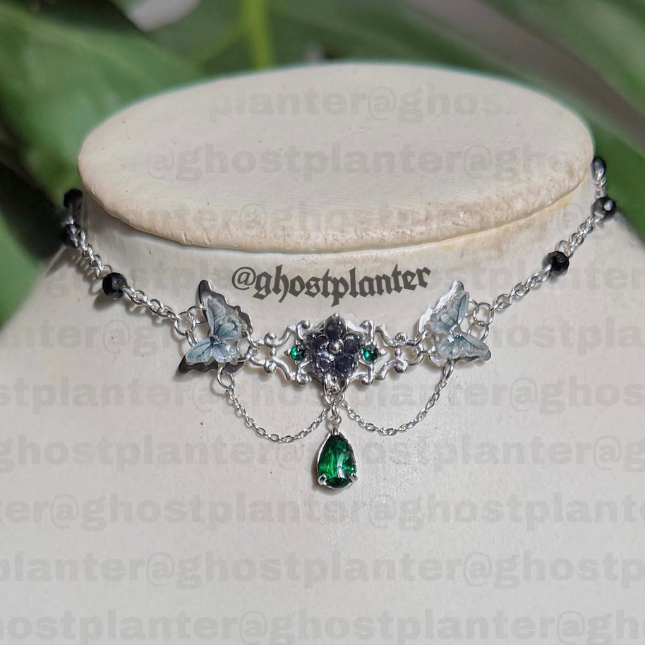 Silver Stainless Steel Goth Fairy Princess Necklace