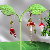 Silver or Golden Stainless Steel Mushroom Earrings 1 pcs