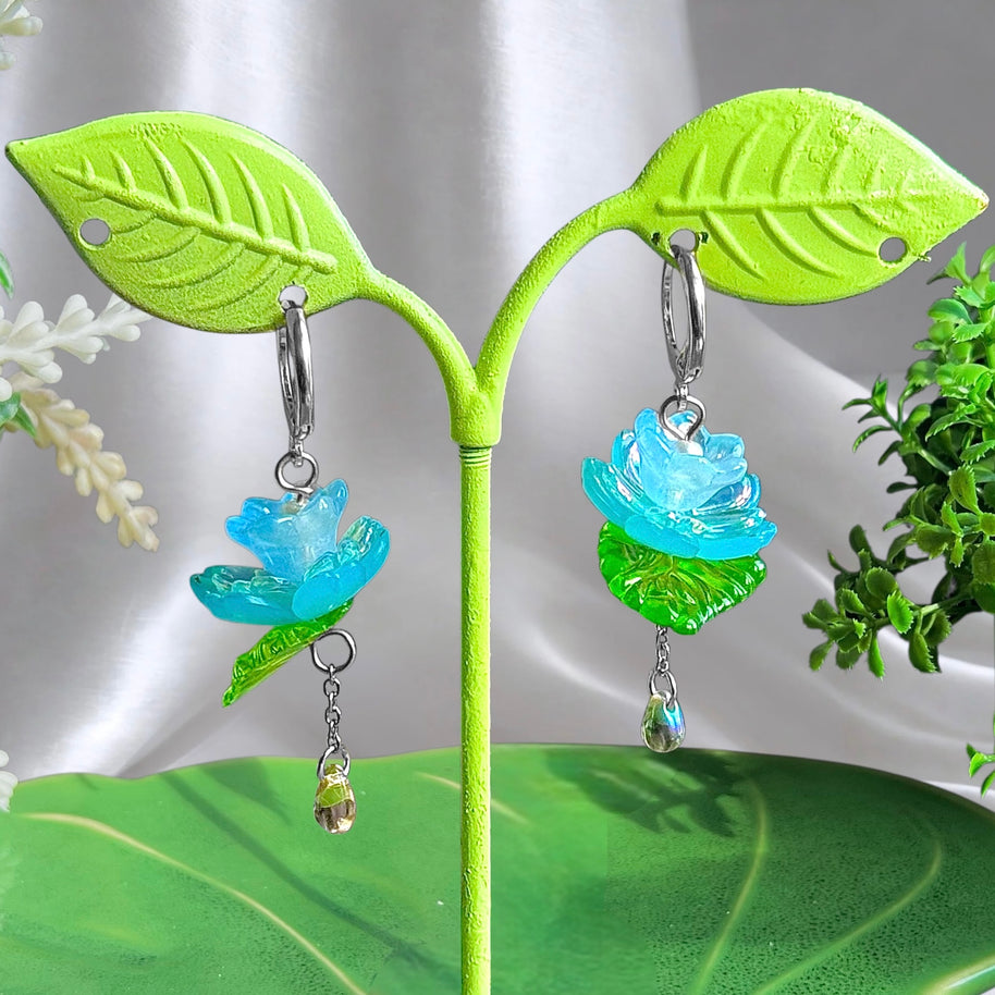 Golden or Silver Steel Water Lilies Earrings