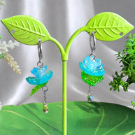 Golden or Silver Steel Water Lilies Earrings