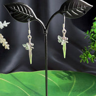 Silver Alloy Butterfly Dagger Earrings