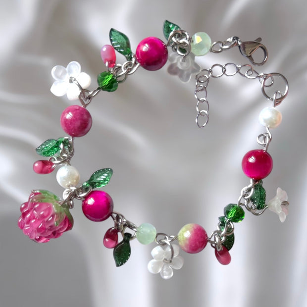 Golden or Silver Stainless Steel Raspberry Bracelet