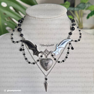 Silver Stainless Steel Vampire Locket Necklace