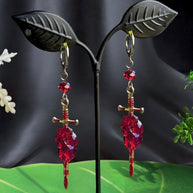 Silver or Golden Steel Heart Stabber Earrings