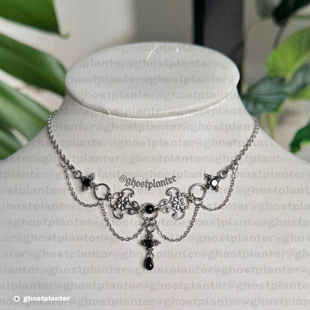 Silver Stainless Steel Elegant Goth Necklace