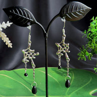 Silver Alloy Corset Earrings