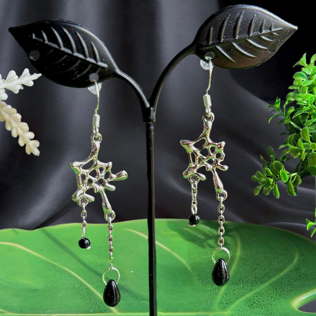 Silver Alloy Corset Earrings