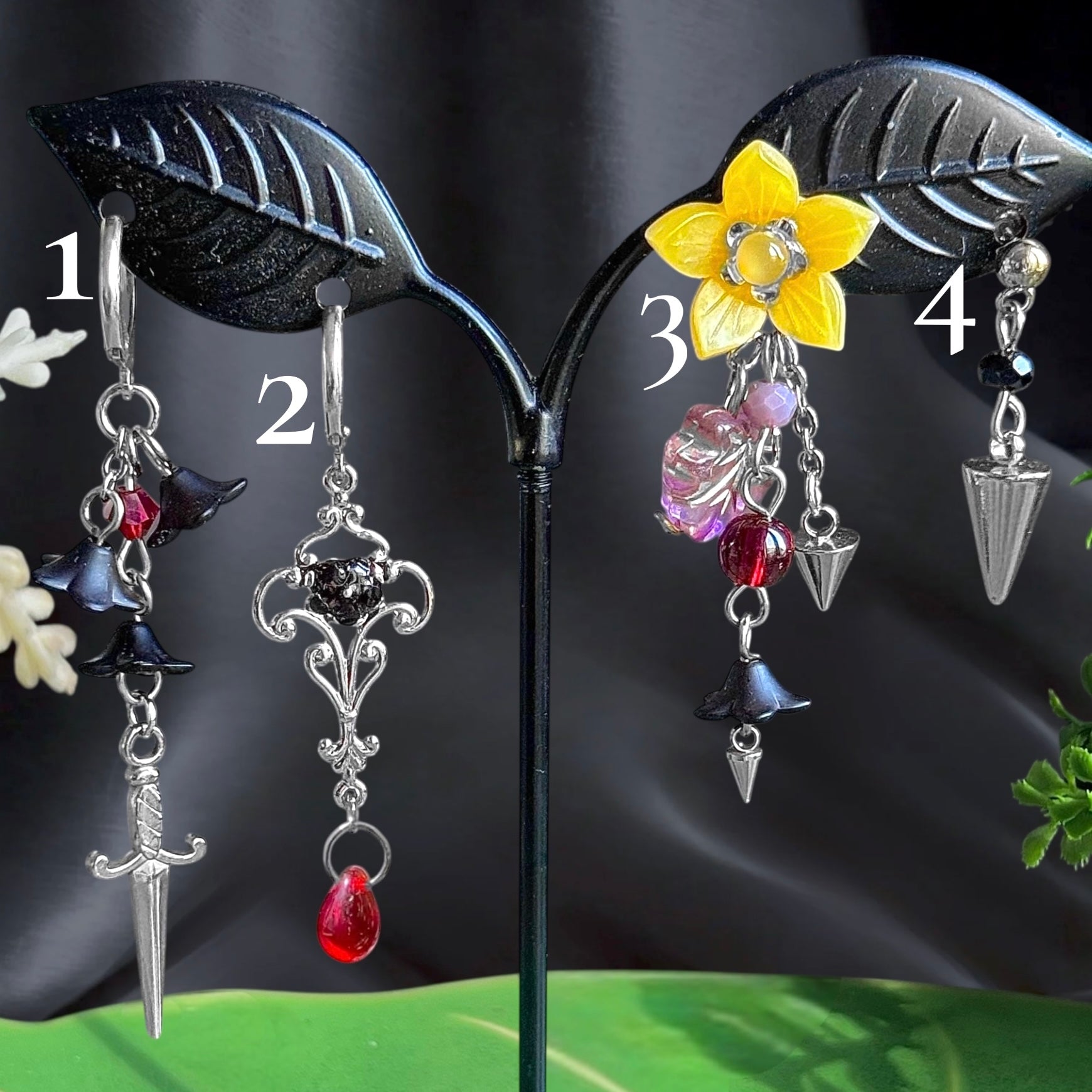 Silver Stainless Steel Rapunzel Gothel Earrings 1pcs