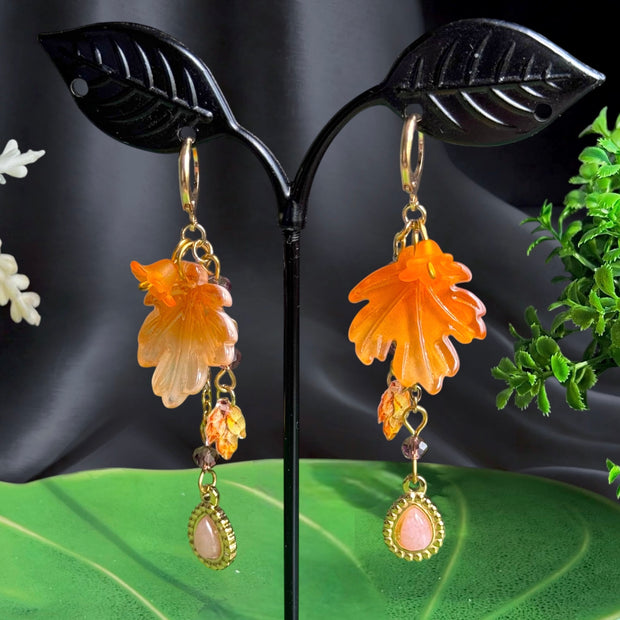 Golden Stainless Steel Golden Sunflare Earrings