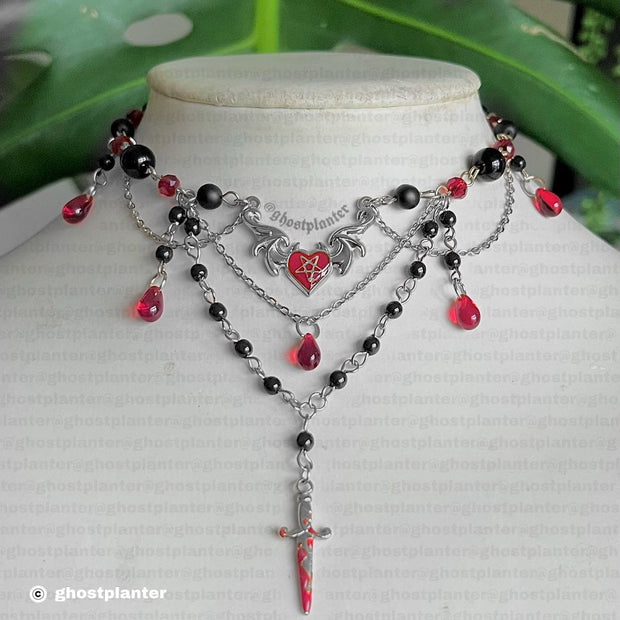 Golden or Silver Steel Satan Loves Me Necklace