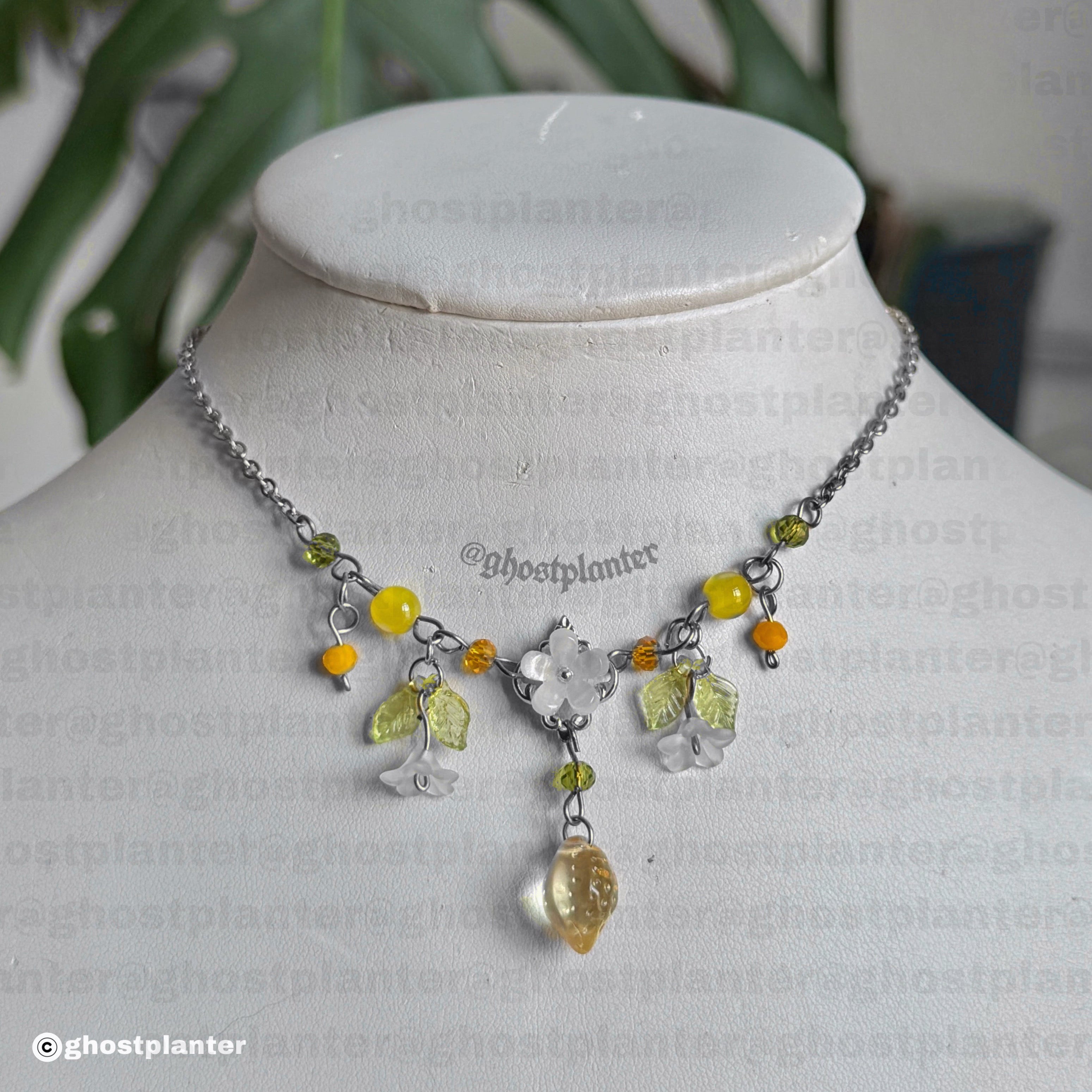 Silver or Golden Stainless Steel Lemon Blossom Necklace