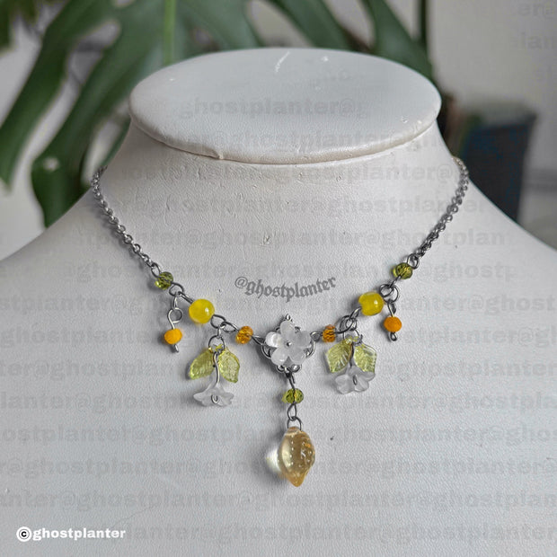 Silver or Golden Stainless Steel Lemon Blossom Necklace