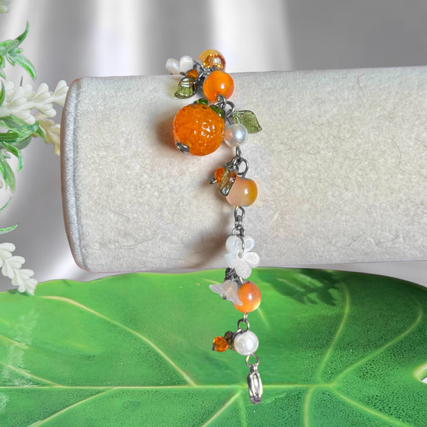 Silver or Golden Stainless Steel Orange Bracelet