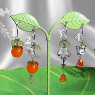Silver or Golden Stainless Steel Orange Earrings  (1pcs)