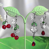 Silver or Golden Stainless Steel Cherry Earrings (1pcs)