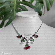 Silver or Golden Stainless Steel Cherry Blossom Necklace