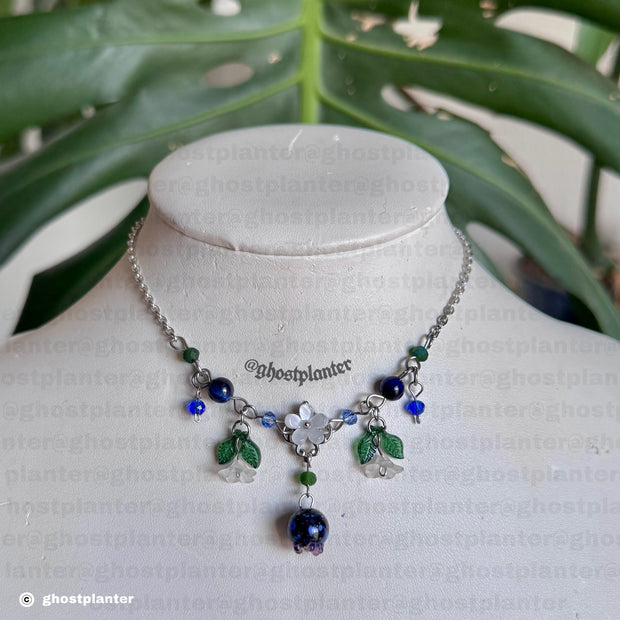 Golden or Silver Stainless Steel Blueberry Blossom Necklace
