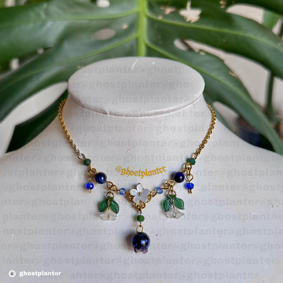 Golden or Silver Stainless Steel Blueberry Blossom Necklace