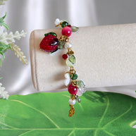 Golden or Silver Stainless Steel Strawberry Bracelet