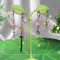 Golden or Silver Stainless Steel Sakura Earrings 1pcs