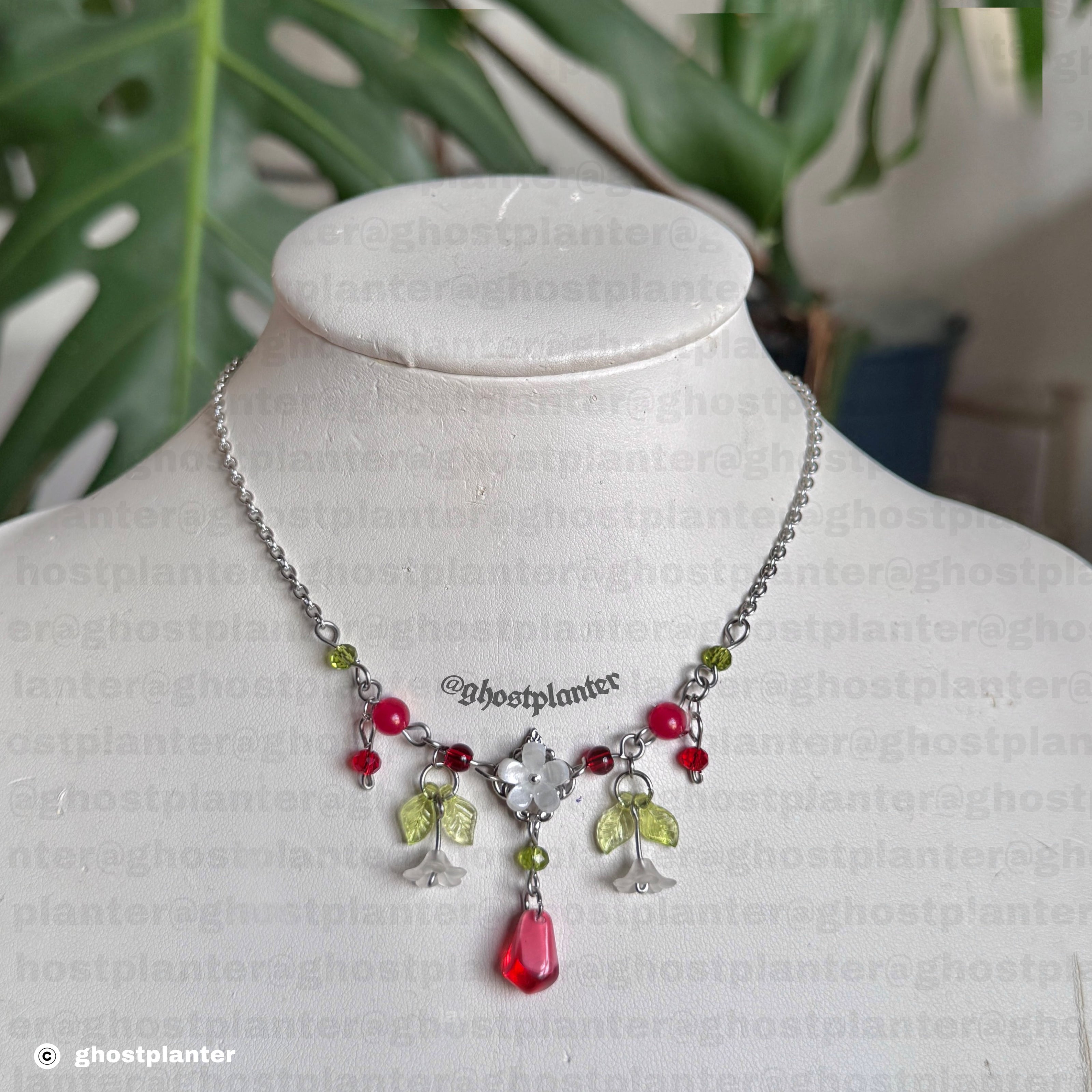 Golden or Silver Stainless Steel Pomegranate Blossom Necklace