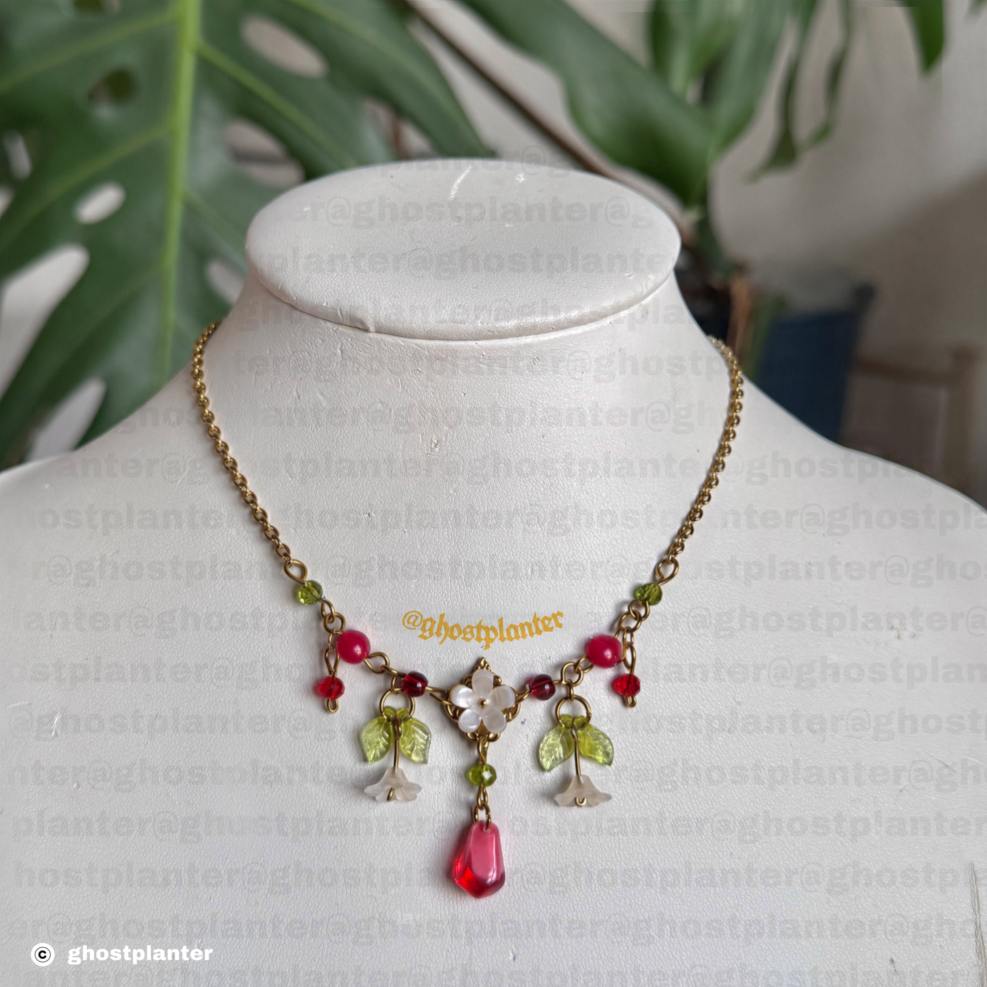 Golden or Silver Stainless Steel Pomegranate Blossom Necklace