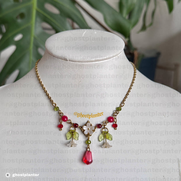 Golden or Silver Stainless Steel Pomegranate Blossom Necklace