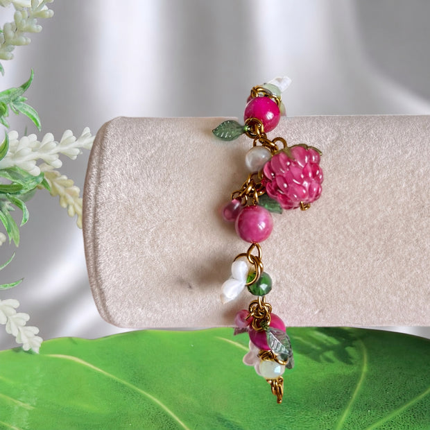 Golden or Silver Stainless Steel Raspberry Bracelet