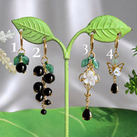 Golden or Silver Stainless Steel Black Currant Earrings (1pcs)