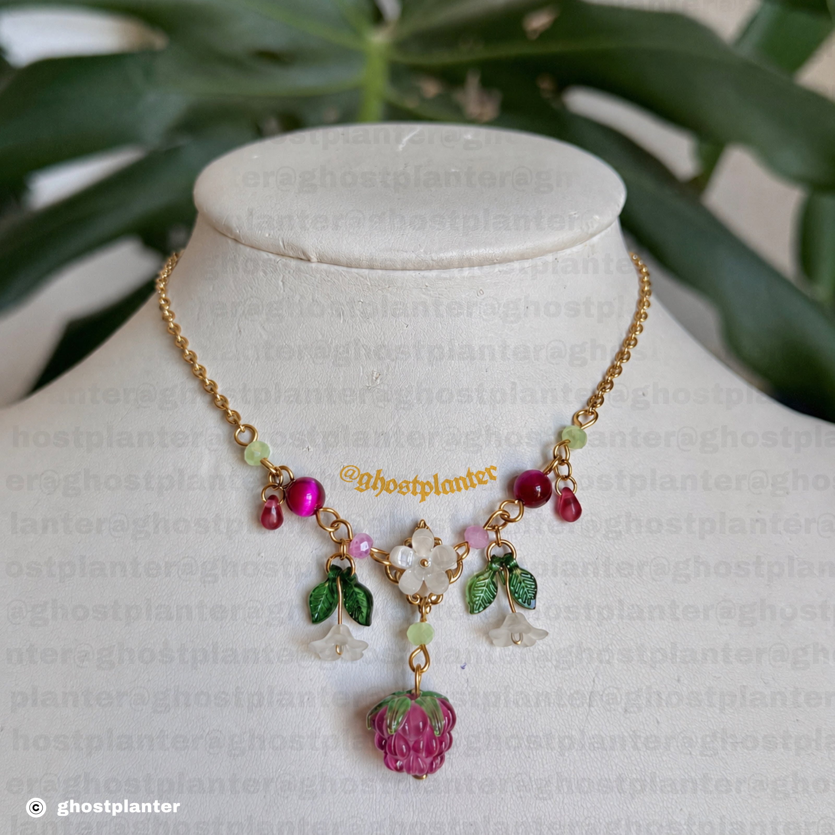 Golden or Silver Stainless Steel Raspberry Blossom Necklace