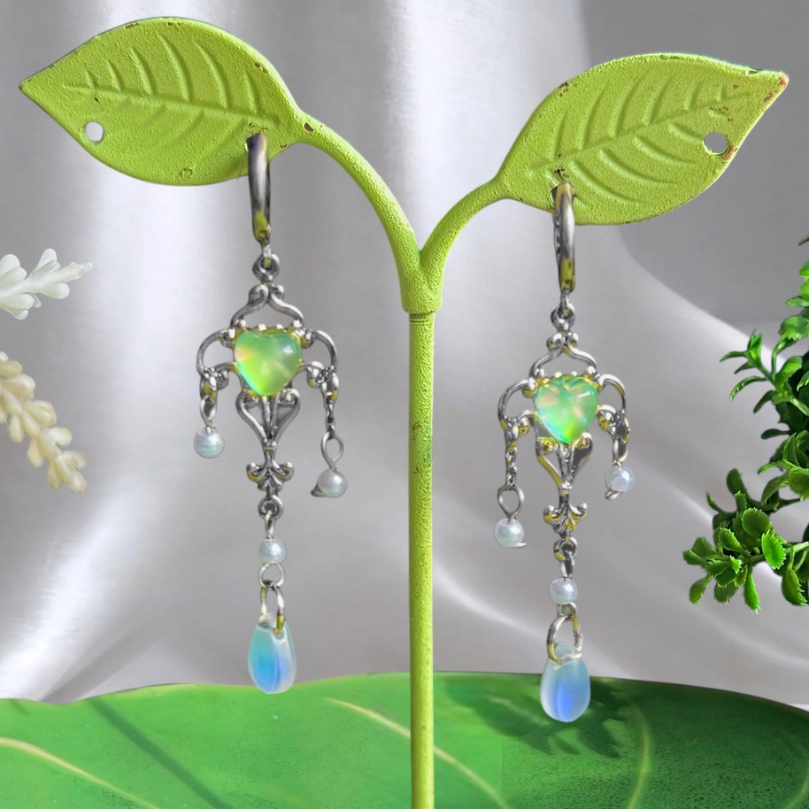 Golden or Silver Steel Garden Drop Earrings