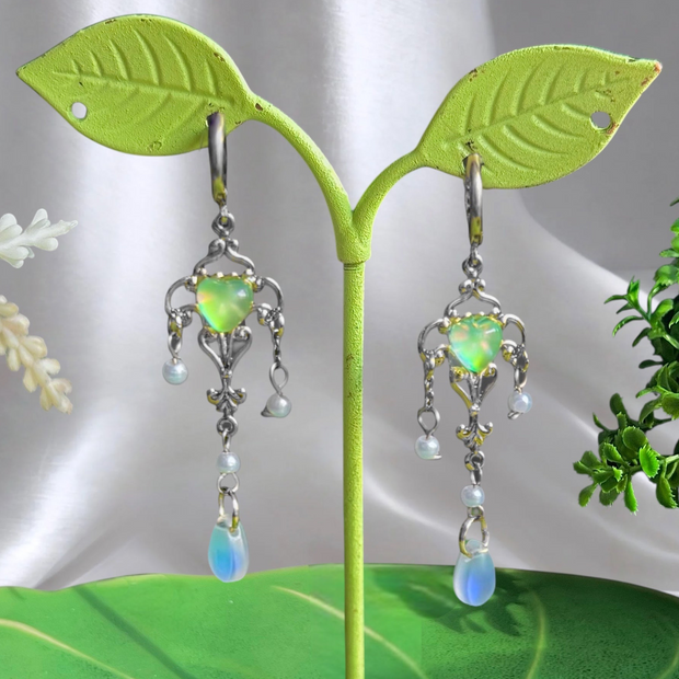 Golden or Silver Steel Garden Drop Earrings