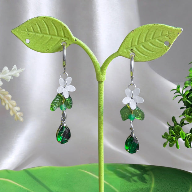 Golden or Silver Steel Impatiens Earrings