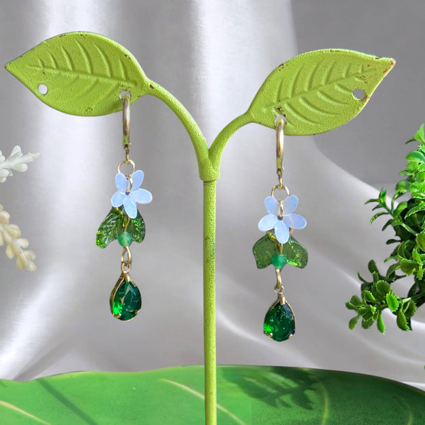 Golden or Silver Steel Impatiens Earrings
