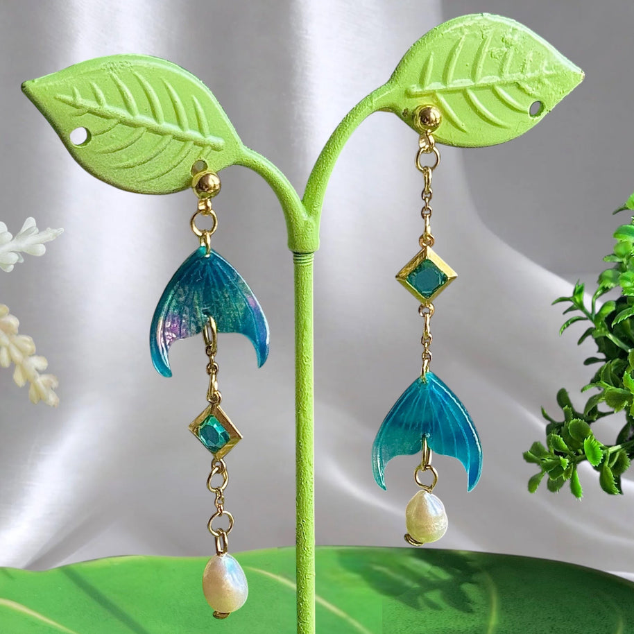 Golden Steel A Mermaids Treasure Earrings