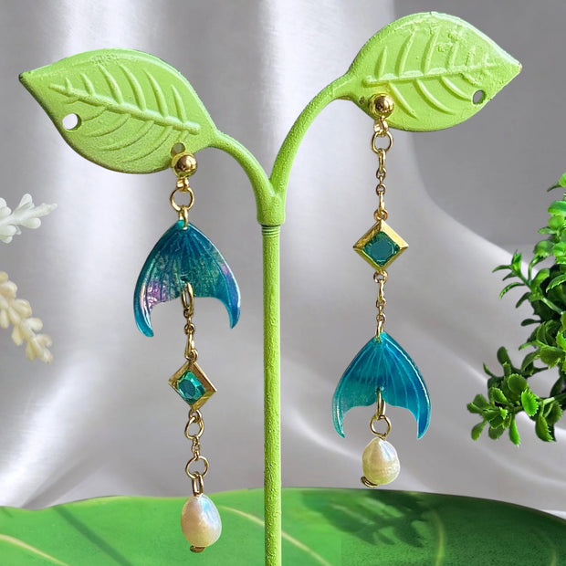 Golden Steel A Mermaids Treasure Earrings