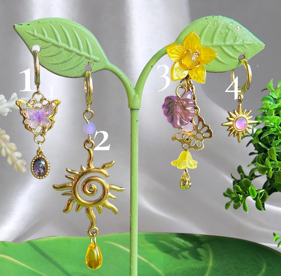 Golden Stainless Steel Rapunzel Earrings 1pcs