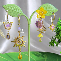 Golden Stainless Steel Rapunzel Earrings 1pcs
