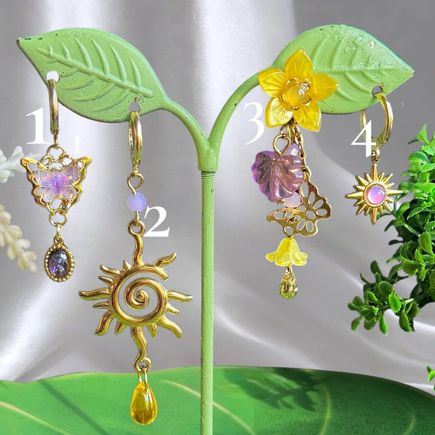Golden Stainless Steel Rapunzel Earrings 1pcs