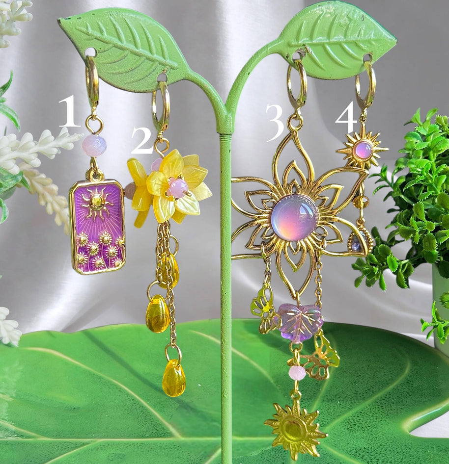 Golden Stainless Steel Rapunzel Earrings 1pcs