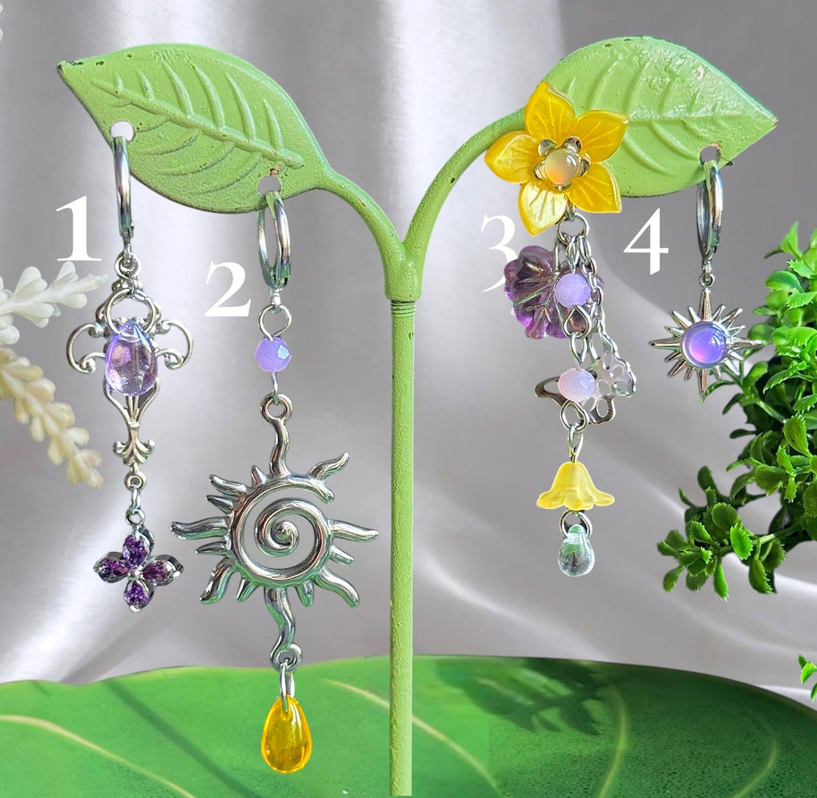 Silver Stainless Steel Rapunzel Earrings 1pcs
