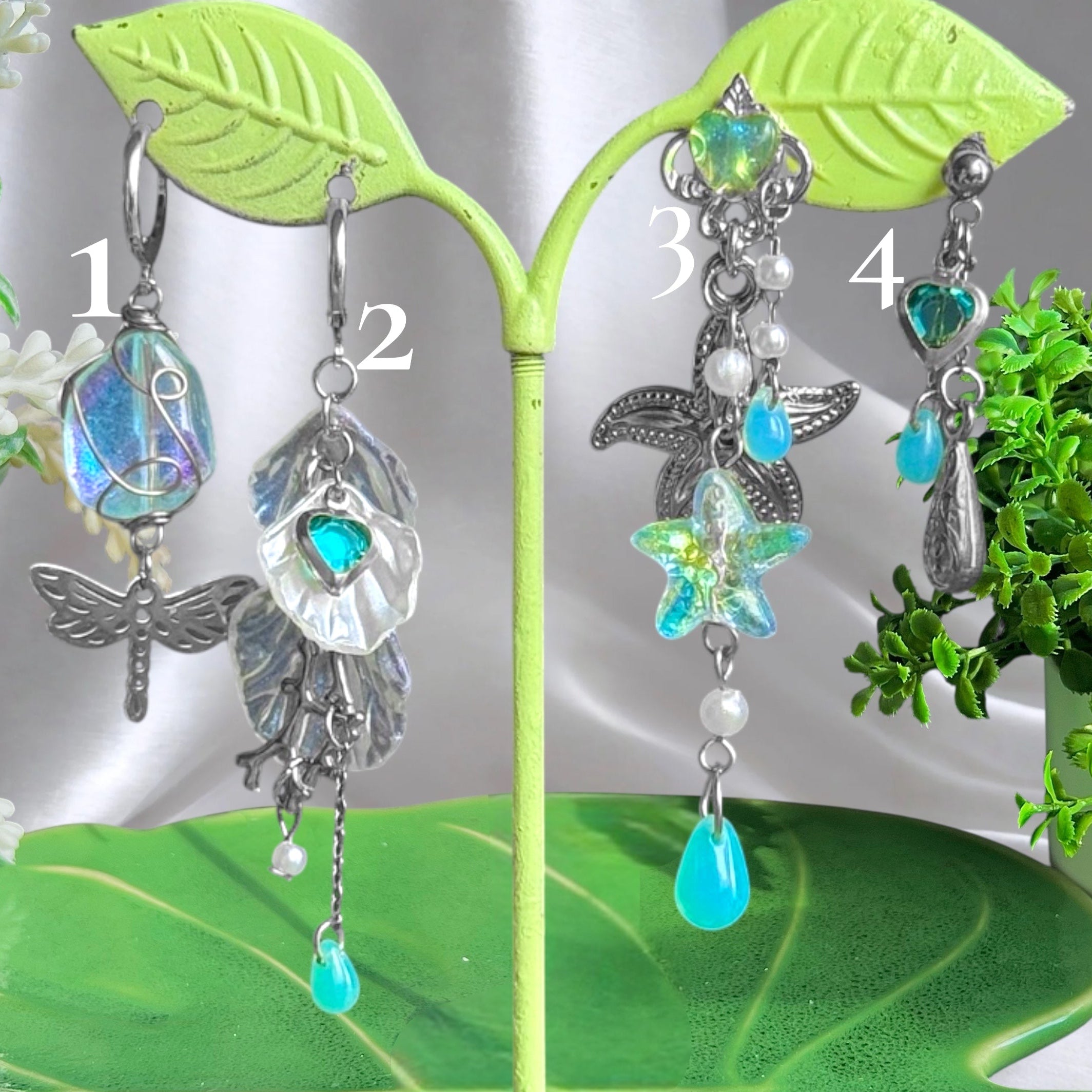 Golden or Silver Stainless Steel Meridia Earrings 1pcs