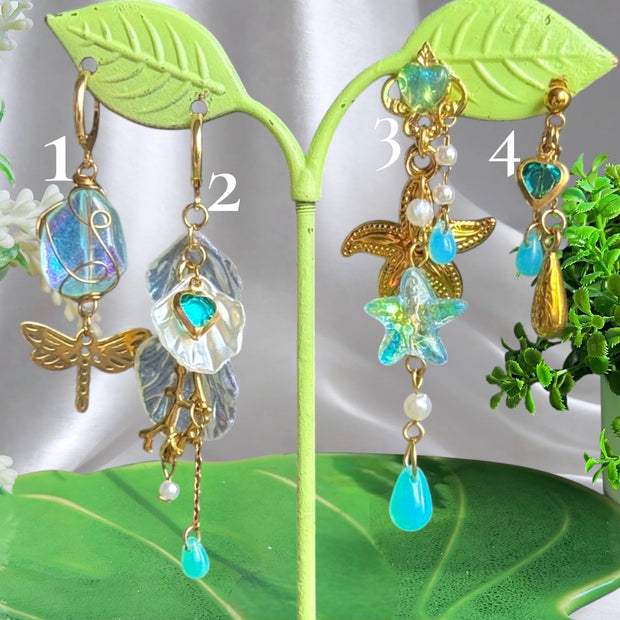 Golden or Silver Stainless Steel Meridia Earrings 1pcs