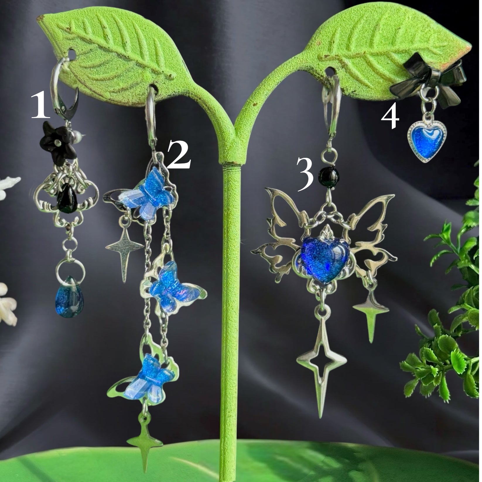 Silver Stainless Steel Night Fairy Earrings 1pcs